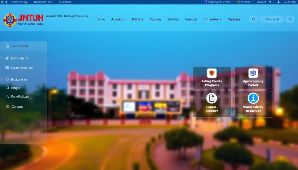 JNTUH official website and alternative portals